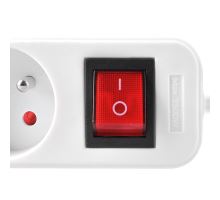 Solight prodlužovací přívod, 4 zásuvky, bílý, vypínač, 3m (1)