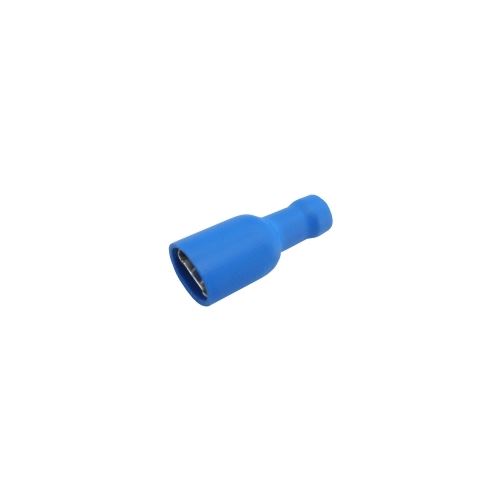 Zdířka faston 6.3mm izol., vodič 1.5-2.5mm modrá