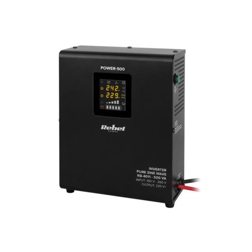 Zdroj záložný REBEL POWER-500 12V/230V 500VA 300W nástenný