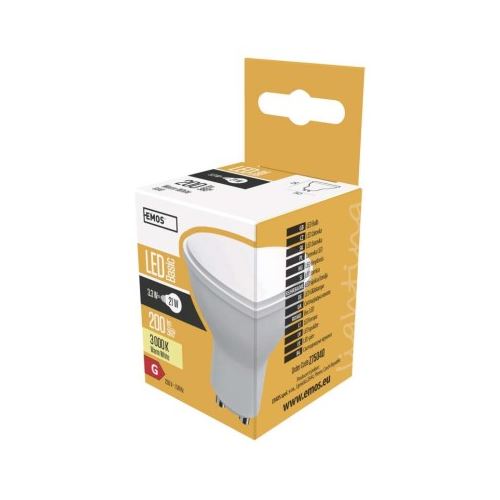 LED žiarovka Basic MR16 / GU10 / 3,3 W (21 W) / 200 lm / teplá biela