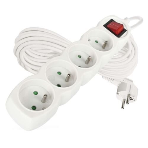 Prodlužovací kabel 10m 4 zásuvky s vypínačem