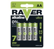 Alkalická baterie RAVER LR6 (AA), blistr