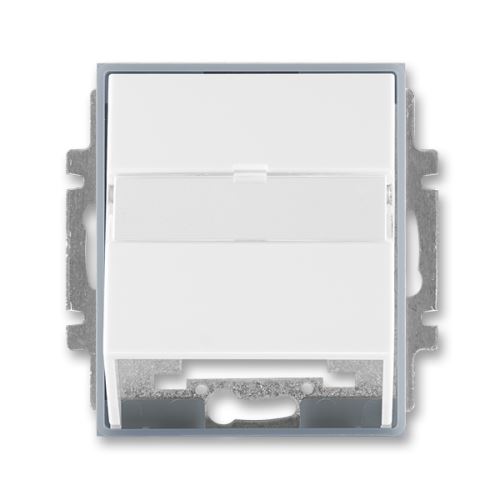 Kryt zásuvky komunikační s popisovým polem, bílá/ledová šedá, ABB, Element 5014E-A00100 04