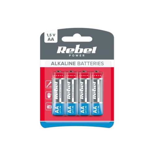 Batéria AA LR6 alkalická REBEL 4 ks/bl.