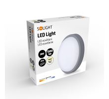 Solight LED venkovní osvětlení kulaté, 20W, 1500lm, 4000K, IP54, 20cm, šedá barva (6)