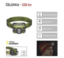 CREE LED čelovka P3539, 330 lm, 200 m, 3× AAA (2)