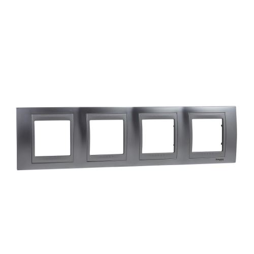 Top rámček 4-násobný Cromo mat / Aluminium