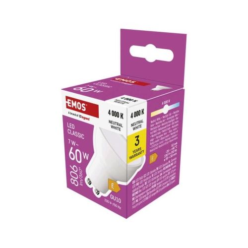 LED žárovka Classic MR16 / GU10 / 7 W (60 W) / 800 lm / neutrální bílá