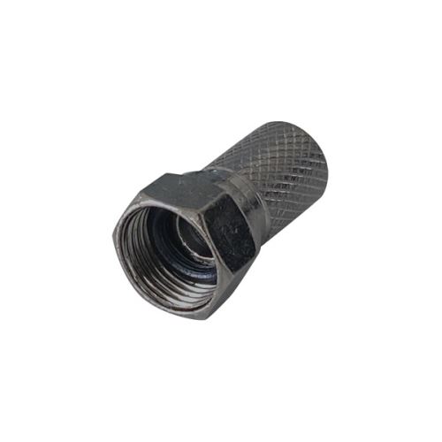 Konektor F 7.0mm gum. kroužek, černý