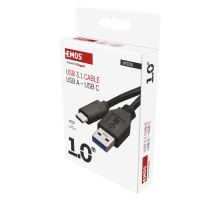 USB kabel 3.0 A/M - USB 3.1 C/M 1m černý, Quick charge (6)