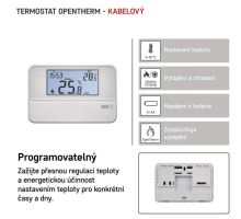 Pokojový termostat s komunikací OpenTherm, drátový, P5606OT (1)