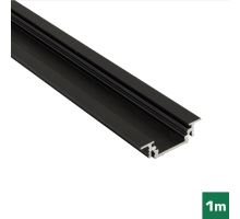 AL profil FKU12 BC/UX pro LED, bez plexi, 1m, černý elox