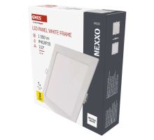 LED vestavné svítidlo NEXXO, čtvercové, bílé, 12,5W, neutrální bílá