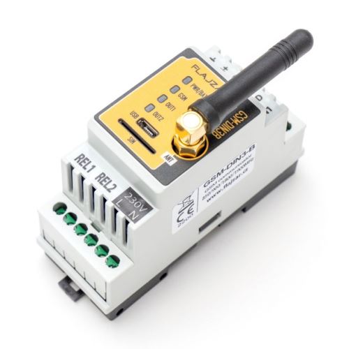 Diaľkové ovládanie GSM FLAJZAR GSM-DIN3 na DIN lištu