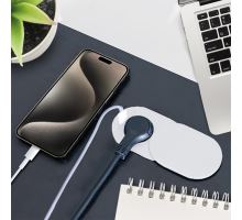 Solight 1z + USB A+C 20W PD vestavná zásuvka s posuvným víčkem, 2m, matná bílá (4)