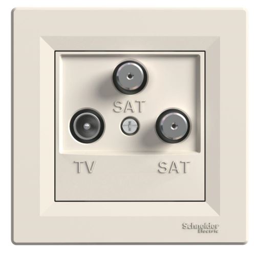 Asfora zásuvka TV+SAT+SAT koncová 1dB Cream