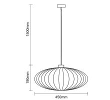 Závesný luster z masívneho dreva E27/450 - WRE131 (2)