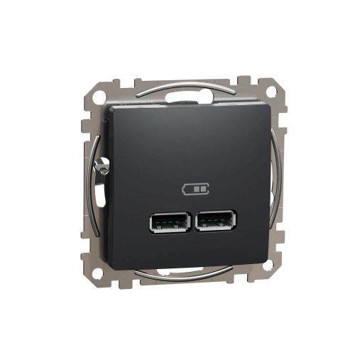 Sedna Design zásuvka nabíjací USB 2-násobná (A + A) 2,1 A antracit