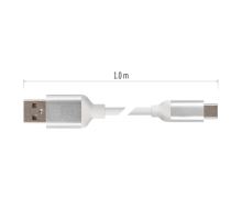 USB kabel 2.0 A/M - C/M 1m bílý (10)