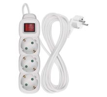 Prodlužovací kabel 5 m / 3 zásuvky / s vypínačem / bílý / PVC / 1,5 mm2 (2)