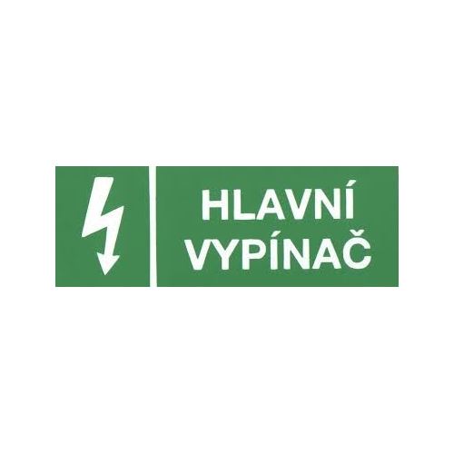 štítek 3929-A HLAVNÍ VYPÍNAČ