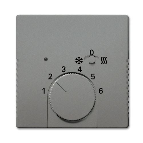 Kryt termostatu pro topení/chlazení, s posuvným přepínačem, metalická šedá, ABB Solo 2CKA001710A4044