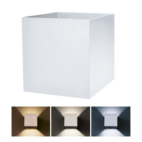 Solight LED vonkajšie nástenné osvetlenie Parma, 6W, 360lm, 10-110 °, biela