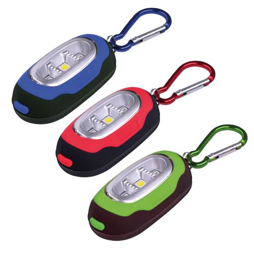 Solight LED svítilna s karabinou, 3x LED, 2x CR2032 součástí