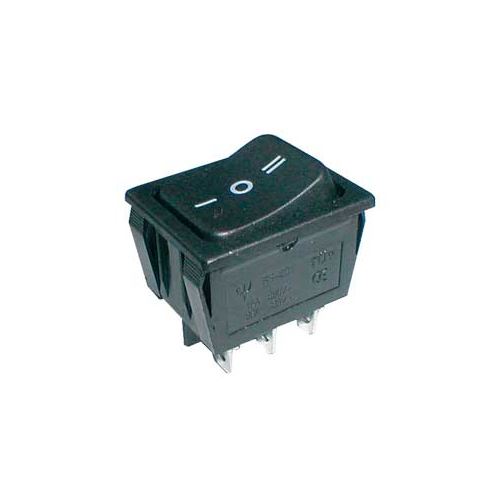 Prepínač kolískový 3pol./6pin ON-OFF-ON 250V / 15A čierny