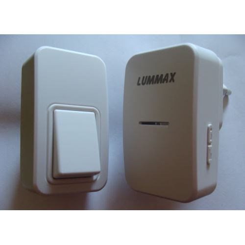 Zvonček bezdrôtový s bezbatériovým vysielačom E1-CZ biely Lummax