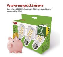 LED žárovka Filament A60 / E27 / 3,8 W (60 W) / 806 lm / neutrální bílá (3)