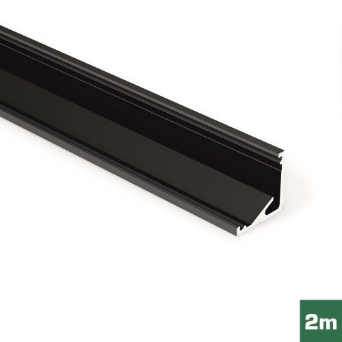 AL profil FKU66 E pro LED, bez plexi, 2m, černý elox