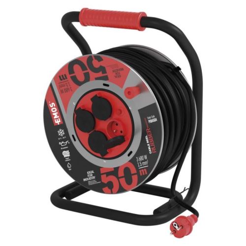 Guma-neoprén predĺž. kábel, bubon kovový - 4z, 50m, 1,5mm2