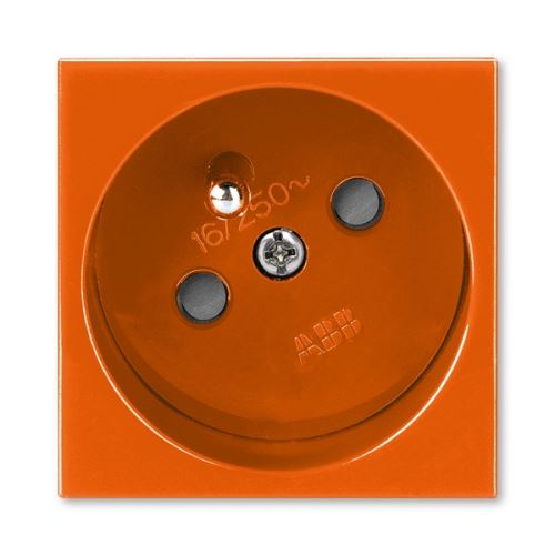 Zásuvka 45x45 s ochranným kolíkem, s clonkami, oranžová, ABB Profil 45 5525N-C02357 P