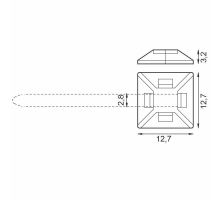 Samolepící držák na vázací pásku max 2,8mm černá 100ks - TMA1212/BK (1)