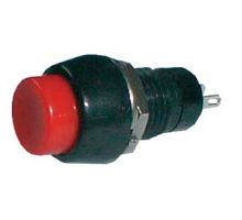 Přepínač tlačítko kul. ON-OFF střed. červený (12V)