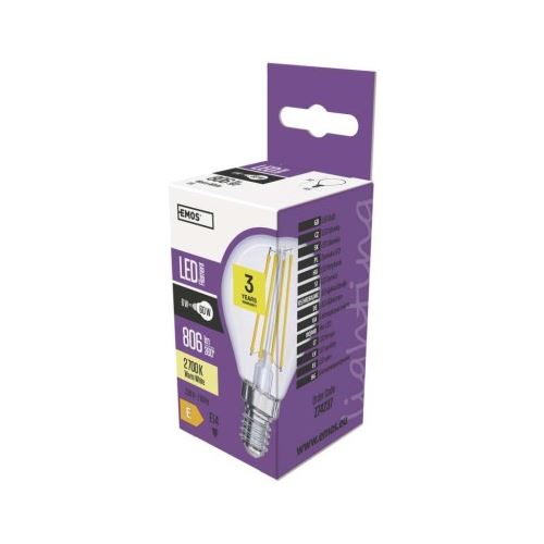 LED žárovka Filament Mini Globe 6W E14 teplá bílá