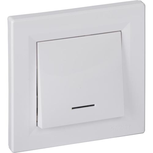 Asfora spínač 1/0So s průzorem White