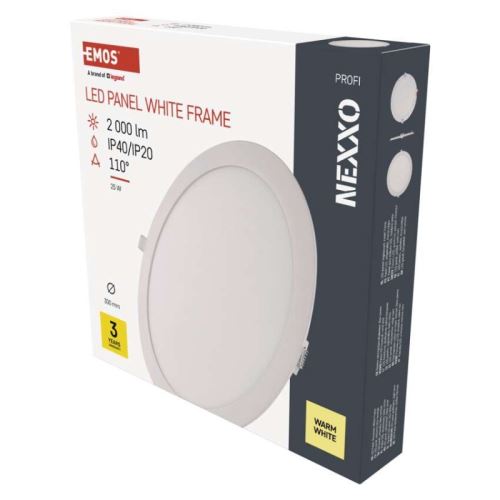 LED vestavné svítidlo NEXXO, kruhové, bílé, 25W, teplá bílá