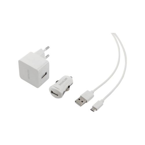Nabíječka SCO 516-000WH USB KIT 1M/WALL/CAR SENCOR