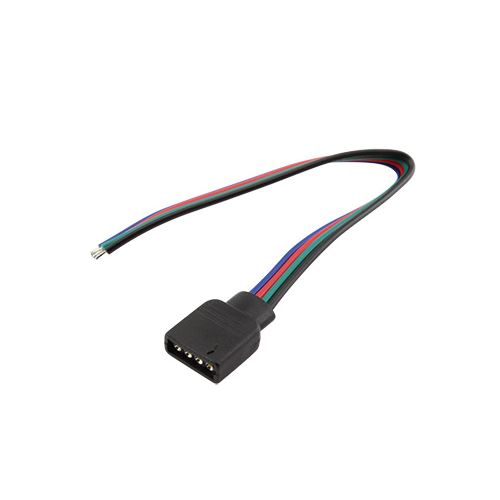 Napájací kábel pre RGB s konektorom RM 2,54 - 4p, 1x zásuvka, 15cm plochý