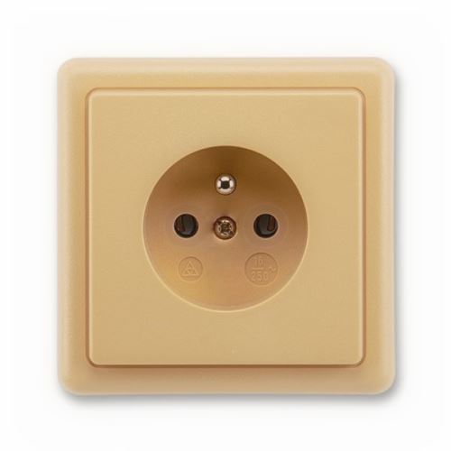 Zásuvka jednonásobná, chráněná, béžová, ABB Classic 5517-2389 D2