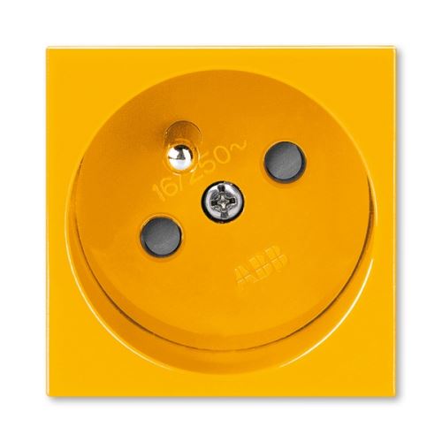 Zásuvka 45x45 s ochranným kolíkom, s clonou, žltá, ABB Profil 45 5525N-C02357 Y