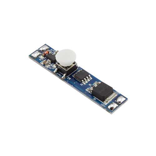 Stmievač pre LED pásiky tlačidlový do profilu, 8A, 12 / 24V, plynulá regulácia s pamäťou