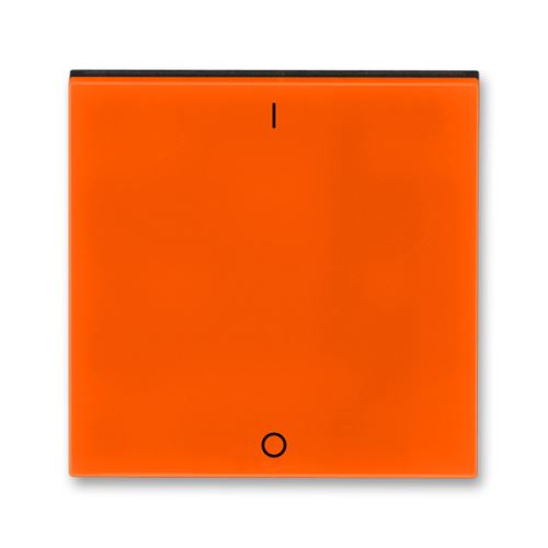 Kryt jednoduchý s potlačou, pre spínače radenie 3, oranžová / dymová čierna, ABB Levit 3559H-A00933 66