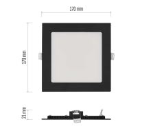 LED vestavné svítidlo NEXXO, čtvercové, černé, 12,5W, se změnou CCT (3)