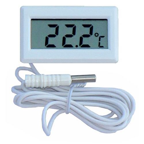 HT-02 teploměr digitální s externím čidlem, rozsah měření teploty: -50 až +110C bílý