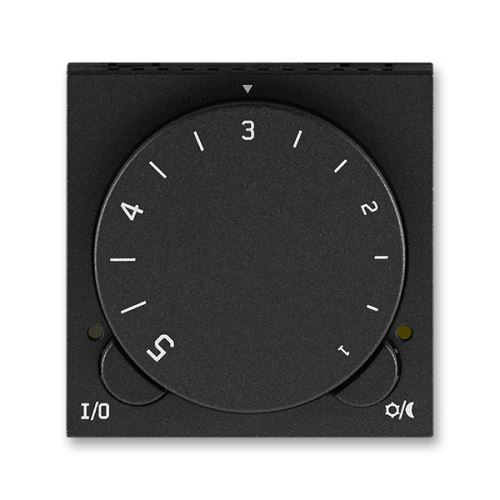 Termostat univerzální s otočným nastavením teploty, onyx/kouřová černá, ABB Levit 3292H-A10101 63