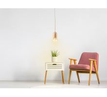 Objímka E27 / 1,5 m / drevo - prírodná - BH681H (3)