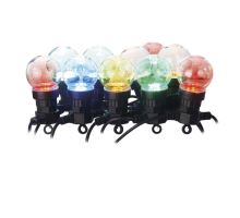 LED světelný řetěz – 10× párty žárovky, 5m, multicolor